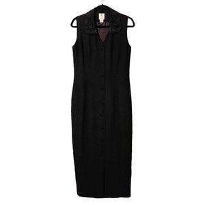 Vtg A Studio by pat Argenti embellished collar maxi dress women's 10 Academia